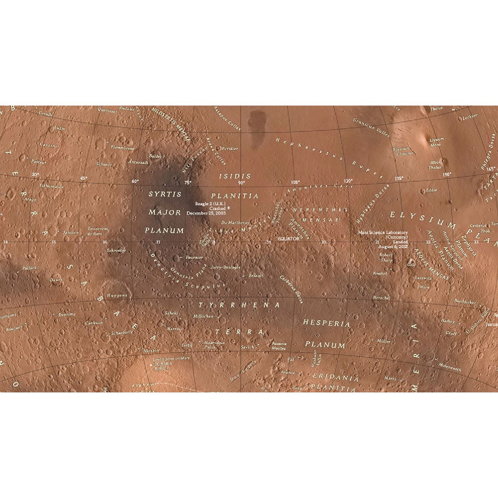 National Geographic Red Planet Mars-Leuchtglobus 30 cm, Detailansicht